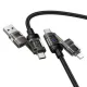 4in1 USB A/C - USB C/Lightning kábel Hoco 240W 1,2 m U151 fekete