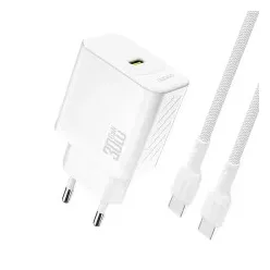   Dudao A27PCEU PD 30W GaN USB-C Wall Charger with USB-C Cable - fehér