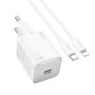 HOCO fali töltő Type C + Type C to Lightning kábel QC PD 20W N40 fekete