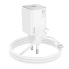 HOCO fali töltő Type C + Type C to Lightning kábel QC PD 20W N40 fekete
