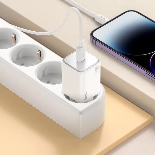 HOCO fali töltő Type C + Type C to Lightning kábel QC PD 20W N40 fekete