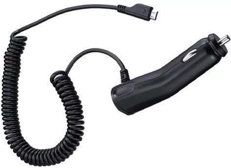SAMSUNG autós töltő (5W + fix microUSB kábel) FEKETE