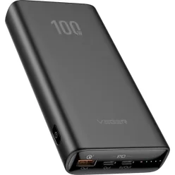   VEGER powerbank 20 000 mAh PD QC3.0 5A 100W T100 (W2032C-100) fekete