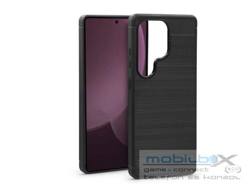 Haffner Carbon szilikon tok - Samsung SM-S938 Galaxy S25 Ultra - fekete