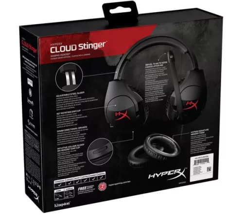 HyperX Cloud stinger gaming headset, fekete