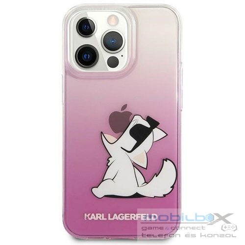 Original faceplate case KARL LAGERFELD KLHCP14LCFNRCPI for iPhone 14 PRO (Choupette Eat / pink)
