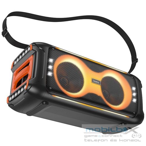 HOCO karaoke set wireless speaker + 2 x wireless microphones LED 60W HA9 black