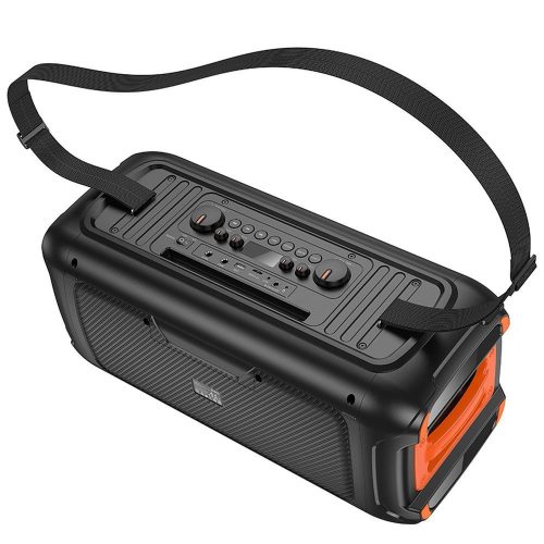 HOCO karaoke set wireless speaker + 2 x wireless microphones LED 60W HA9 black