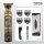 Hair clipper with display LED and replacable combs T9 (dragon motif) gold