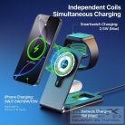 DUZZONA foldable wireless charger 3in1 compatible with MagSafe 15W W22 black