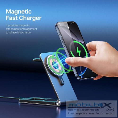 DUZZONA foldable wireless charger 3in1 compatible with MagSafe 15W W22 black