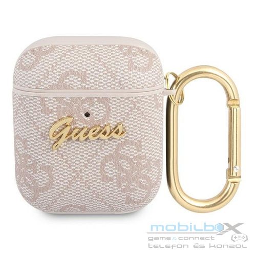 GUESS case for APPLE AirPods 1/2 GUA24GSMP (4G Script Metal Collection) pink