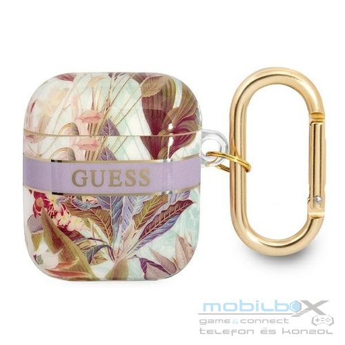 GUESS case for APPLE AirPods 1/2 GUA2HHFLU (Flower Strap Collection) purple