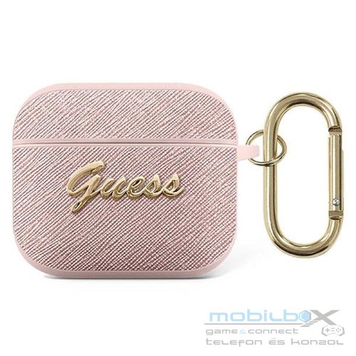 GUESS case for APPLE AirPods 3 GUA3SASMP (Saffiano Script Metal Collection) pink