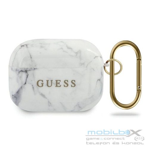 GUESS case for APPLE AirPods Pro GUACAPTPUMAWH (Marble Collection) white