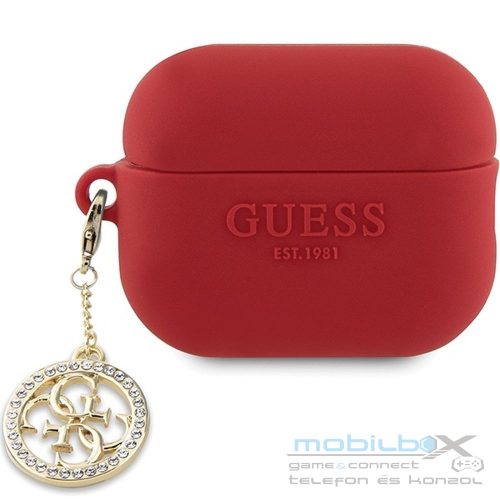 GUESS case for APPLE AirPods Pro 2 (2022 / 2023) GUAP23DSLGHDF (3D Rubber 4G Diamond Charm) red