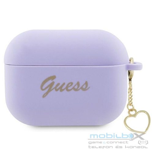GUESS case for APPLE AirPods Pro 2 (2022 / 2023) GUAP2LSCHSU (Silicone Charm Heart Collection) purple