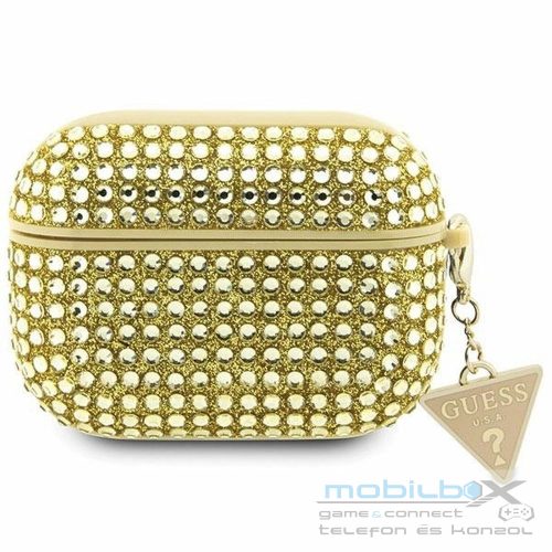 GUESS case for APPLE AirPods Pro GUAPHDGTPD (Rhinestone Triangle Charm) gold