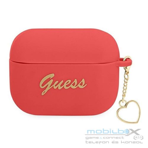 GUESS case for APPLE AirPods Pro GUAPLSCHSR (Silicone Charm Heart Collection) red