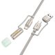 HOCO cable All-in-one USB A / Type C to Type C / LED Light 3A 60W U138 1,2 m grey