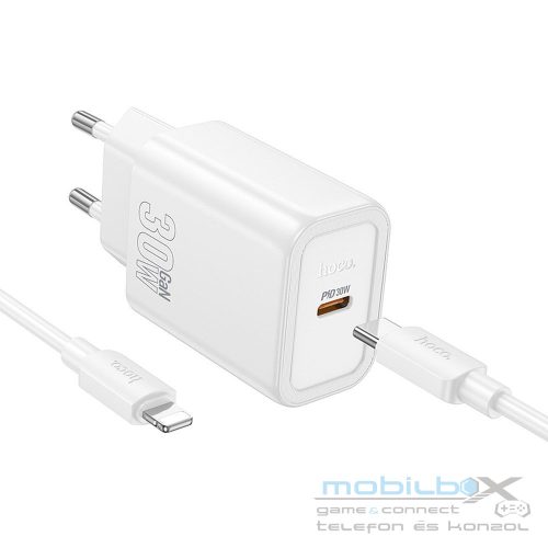 HOCO wall charger Type C + cable Type C to Lightning PD QC 30W N62 white