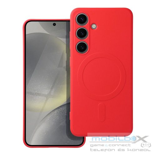 SILICONE MAG COVER case compatible with MagSafe for SAMSUNG A54 red