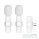 Wireless lavalier microphone Type C double (2 in set) K1 white