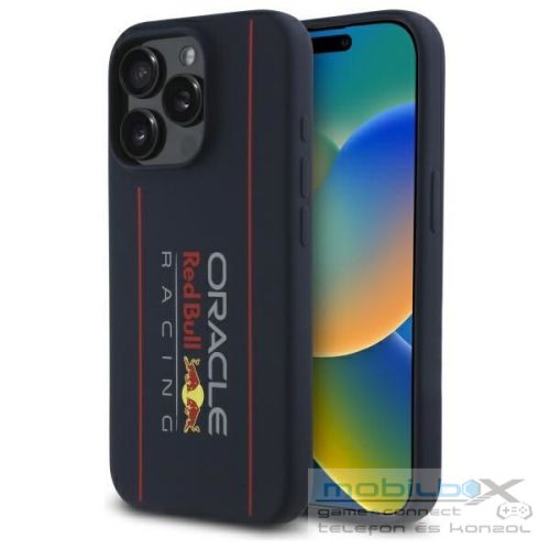 RED BULL case for IPHONE 15 Pro compatible with MagSafe RBHMP15L24SIOLRV (Silicone Oversize Vertical Logo) navy