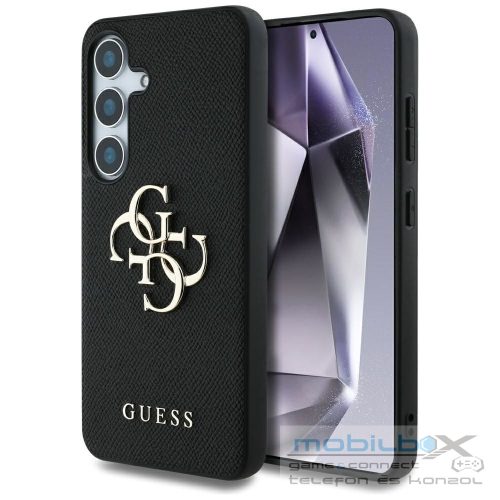 GUESS case for SAMSUNG S25 GUHCS25SPGT4MBK (PU Grained Big 4G and Classic Logo) black