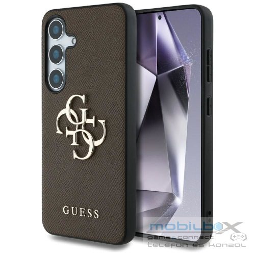 GUESS case for SAMSUNG S25 GUHCS25SPGT4MBW (PU Grained Big 4G and Classic Logo) brown
