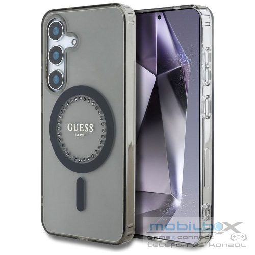 GUESS case for SAMSUNG S25 GUHMS25SPFTDTEK (Magnetic IML Rhinestones) black