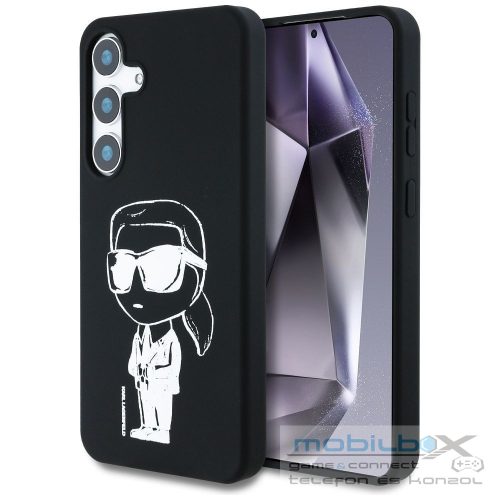 KARL LAGERFELD case for SAMSUNG S25 KLHMS25SPNYKGRTK (Magnetic Silicone Graffiti Ikonik) black