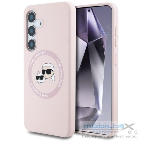 KARL LAGERFELD case for SAMSUNG S25 Plus KLHMS25MSKCHTCP (Magnetic Silicone Double Heads) pink