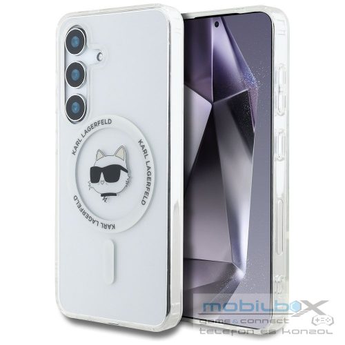 KARL LAGERFELD case for SAMSUNG S25 KLHMS25SHLSCHH (Magnetic IML Metal Choupette Head) white
