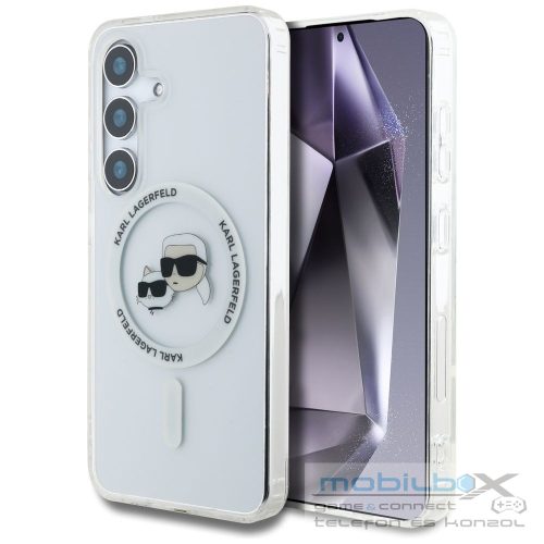KARL LAGERFELD case for SAMSUNG S25 Plus KLHMS25MHLSKCH (Magnetic IML Metal KC Heads) white