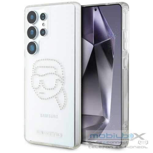 KARL LAGERFELD case for SAMSUNG S25 Ultra KLHCS25LHKHDCELT (IML Rhinestones K Head) transparent