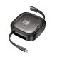 HOCO cable All-in-one retractable charging data cable set PD 3A 60W U140 0,95 m black