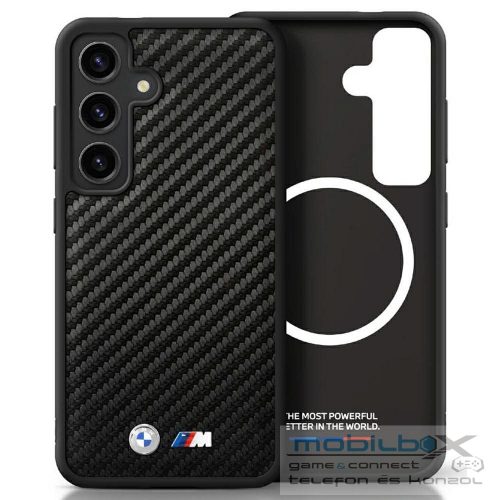 BMW case for SAMSUNG S25 Plus compatible MagSafe BMHMS25M24PUCILK (PU Carbon Metal Logos) black