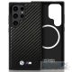 BMW case for SAMSUNG S25 Ultra compatible MagSafe BMHMS25L24PUCILK (PU Carbon Metal Logos) black