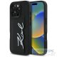 KARL LAGERFELD case for IPHONE 16 Pro KLHCP16LPGPVKSK (Grained PU Cardslot Metal Signature) black