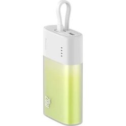   BASEUS powerbank 5200 mAh with built-in cable Lightning + cable Type C to Type C PD QC 2,4A 20W PPKDC05I white green