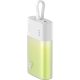 BASEUS powerbank 5200 mAh with built-in cable Lightning + cable Type C to Type C PD QC 2,4A 20W PPKDC05I white green