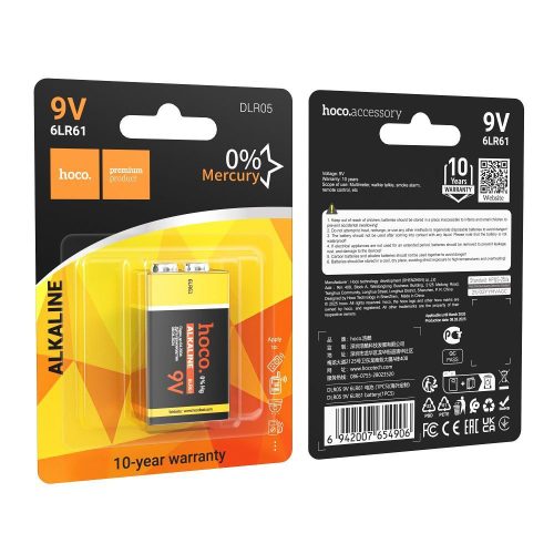 Battery 6LR61 Hoco 9V DLR05 1 pcs