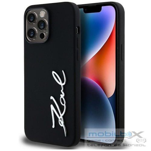 KARL LAGERFELD case for IPHONE 14 Pro Max KLHCP14XSCMSMVK (Silicone Sign Metal Logo) black
