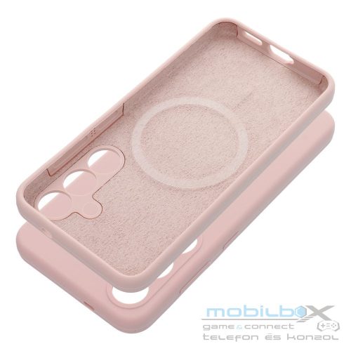 Case SILICONE 2mm for SAMSUNG S25 Plus compatible with MagSafe sand pink