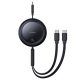 BASEUS retractable cable 2in1 Type C to 2 x Type C 100W 1 m black