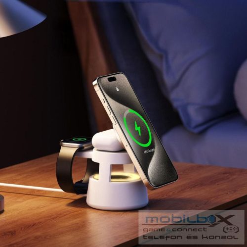 DUZZONA W23 5-in-1 Magnetic Wireless Charging Station with Bluetooth Speaker