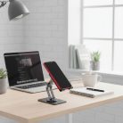 Desk holder for phone / tablet foldable Forcell F-Grip Fold Stand 2 360 gray