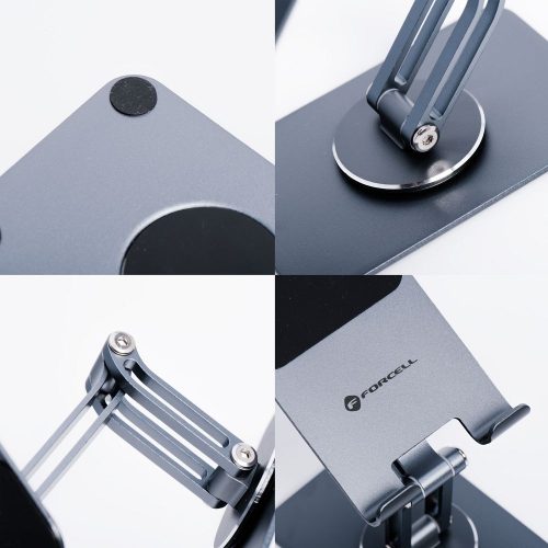 Desk holder for phone / tablet foldable Forcell F-Grip Fold Stand 2 360 gray