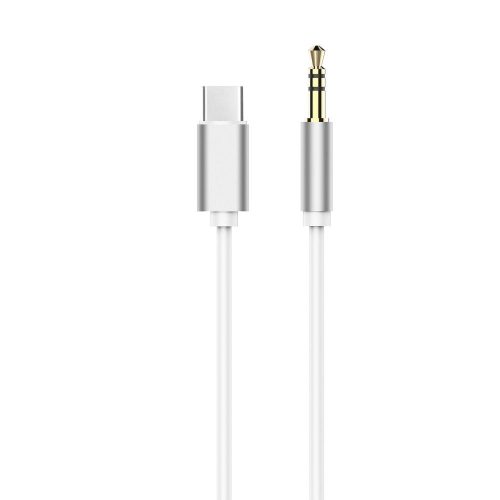 Cable AUX Type C (male) to Jack 3,5 mm (male) white